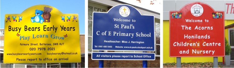Aluminium School Signs ideal for Primary Schools, Junior Schools and Nurseries 
